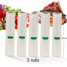 5 Rolls/Lot  Household Kitchen Food Vacuum Bag For Vacuum Sealer Storage Bags for Food Fresh Keeping 25cm*500cm 2024 - buy cheap