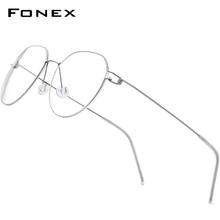 FONEX screwless óculos prescrição armação de óculos homem polígono miopia óptica dinamarca coreano óculos frame feminino 98635 2024 - compre barato