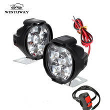 WINTUWAY-Conjunto de faro delantero para motocicleta, 2 uds., 6 LED, interruptor Universal, foco antiniebla para patinete, lámpara DRL para coche blanco de 6000K 2024 - compra barato