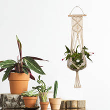 Gardening Flowerpot Net Bag Plant Green Hanging Basket Hanger Hemp Rope Hand-Woven Sling Wall Decoration FPing 2024 - buy cheap