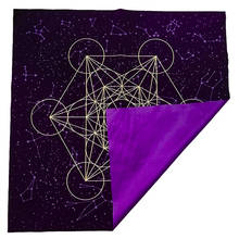 2021 New Tarot Card Tablecloth Metatrone Cub Crystal Grid Astrology Divination Altar Velvet Cloth Board Games Tarot Card Mat Pad 2024 - buy cheap