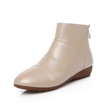 Botas de talla grande para mujer, botines planos con suela de cuero suave, para invierno, 9, 10, 11-13 2024 - compra barato