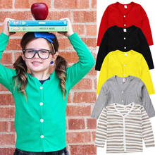 Модный трикотажный свитер для маленьких мальчиков и девочек, кардиган, пальто, Топ с длинным рукавом 2024 - купить недорого