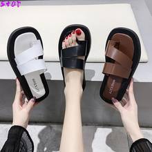 Zapatillas informales de verano para mujer, sandalias con suela gruesa y aumento de altura, romanas, chanclas planas, 2021 2024 - compra barato