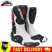 PRO-BIKER Leather Motorcycle Boots Men Racing Top Quality Boots Knee-high Motocross Boots Riding Off-Road Moto Racing Shoes 2024 - buy cheap