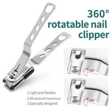 Stainless Steel Toe Nail Clipper Cutter 1PC Multi-functional Nail Clippers 360 Degree Rotating Nail Clippers  Tool D31#40 2024 - buy cheap