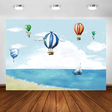 Photography Background Blue Sky and White Clouds Hot Air Balloon Backdrop for Newborn Birthday Party Decoration Photo Backdrops 2024 - buy cheap