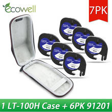 Ecowell-estojo rígido de eva para etiquetas, 6 peças, 91201 etiquetas, compatível com dymo letratag emissor de etiquetas lt100h para lt 91201, 91221, 91331 2024 - compre barato