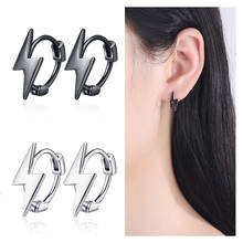 New Arrival Princess Black Lightning Hoop Earrings For Women Jewelry Trendy   Silver Plated Earring Female Accessories Gift 2024 - buy cheap