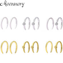 Moonmory Simple Luxury 925 Sterling Silver Horseshoe Hoop Earring For Women Gold Crystal Hoop Earring For Women 6 Colors 2024 - buy cheap