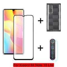 Case ultrafina de tpu 3 em 1, caixa de tpu ultrafina + câmera + tela de vidro temperado para xiaomi mi note vidro protetor 10 lite para mi note 10, lente lite 2024 - compre barato