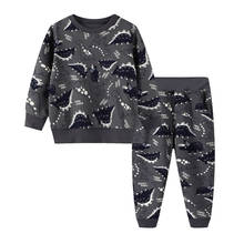 Conjuntos de ropa de dinosaurios para niños y niñas, ropa con estampado de animales, sudaderas y pantalones, 2020 2024 - compra barato