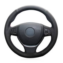 Capa de volante de carro, couro artificial, costura à mão, não escorregadio, para bmw f10 f11 (touring) f07 (gt) f12 f13 f06 f01 f02 2024 - compre barato