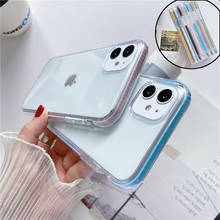 Simple Colorful Frame Transparent Soft Case For iPhone 12 11 Pro Max Xr X Xs Max 8 7 6 6s Plus ShockProof Silicone Cover Protect 2024 - buy cheap
