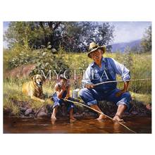 5D DIY Diamond Painting Fishing With Grandpa Diamond Mosaic Cross Stitch Full Diamond Embroidery Home Decor Needlework Posters 2024 - buy cheap