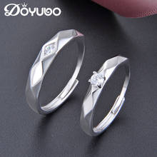 DOYUBO Trendy Pure Silver Lovers Wedding Rings For Men & Women Luxury Zircon S925 Sterling Silver Lovers Ring Fine Jewelry VB441 2024 - buy cheap