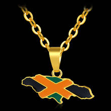 World Jamaica Map Flag Pendant Necklace Couple Student Stainless Steel Cuban Link Chain Punk Necklaces Necklaces For Women 2024 - buy cheap