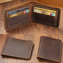 Vintage Men Leather Luxury Wallet Solid Short Slim Male Purses Money Clip Credit Card Premium Product Business Male Purse 2024 - buy cheap