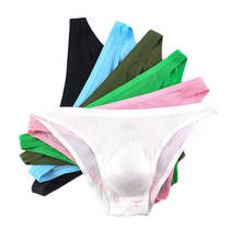 8PCS Men Briefs Ice Silky Underwear Sexy Transparent Briefs Tide Male Ultra Thin Low Waist Slim Bikini Gay Man Panties Briefs 2022 - buy cheap