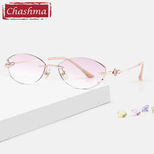 Luxurious Prescription Glasses for Women Rhinestone Gradient Colored Lenses Rimless Frame 2024 - buy cheap