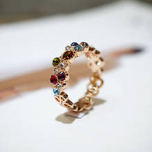 Очаровательное женское маленькое круглое кольцо с камнем уникальный стиль обручальное кольцо из розового золота винтажные красочные свадебные кольца для женщин 2024 - купить недорого