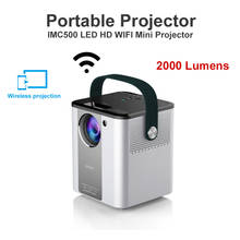 Proyector portátil IMC500, miniproyector LED para el hogar, HD, reproductor multimedia, WIFI, inalámbrico, proyección de teléfono inteligente 2024 - compra barato