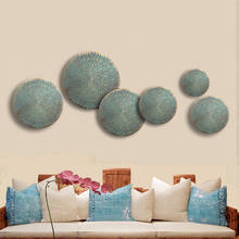 Chinese Wooden Round Shape Wall Hanging Crafts Decoration Home Livingroom Sofa TV Background Wall Sticker Mural Ornaments Decor 2024 - compre barato