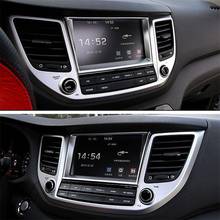 Car Accessories Front Center Console GPS Navigation Decorative Frame Cover Trim Stickers For Hyundai Tucson 2015-2017 2018 2019 2024 - buy cheap