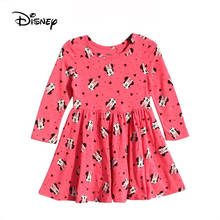 Disney Kids Clothes Baby Girls Dress Cartoon Minnie Mouse Pink Dress Cute Toddler Girl Fall Dress Little Girl Casual Dresses 2024 - buy cheap