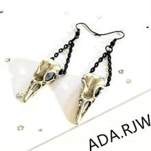 Raven skull chain drop earrings Gothic jewelry silver color Crow's head pendant 2019 fashion women gift new Give to girlfriend 2024 - buy cheap