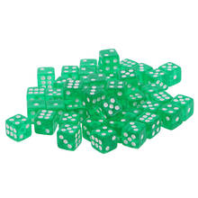 50PCS Translucent Dice D6 6-Sided Dice 12mm for Board Games Table Games Green 2024 - buy cheap