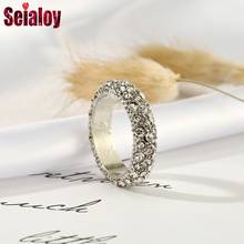 Seialoy модные серебряные кольца с кристаллами для женщин и мужчин парные составные кольца дружбы Свадебные обручальные ювелирные изделия в подарок 2024 - купить недорого