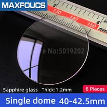 Relogio de vidro grosso 1.2mm de diâmetro 40-42.5mm domo único safira anti-arranhão suave cristal transparente redondo 6 peças s 2024 - compre barato