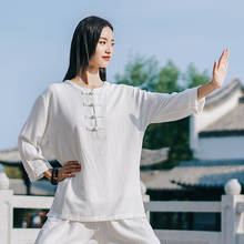 Chinese Style Women Linen TaI Chi Uniform Morning Exercise Judo Kung Fu Uniform Martial Arts Wing Chun Clothing Suit 2024 - buy cheap