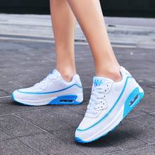 Esporte sapatos mulher tênis malha rendas-up almofada de ar não-silp sapatos casuais ao ar livre tênis de corrida das senhoras sapatos atléticos de ginásio 2024 - compre barato