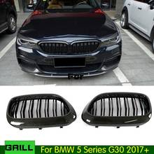 G30 fibra de carbono preto brilhante amortecedor dianteiro corrida grelha para bmw nova série 5 g30 2017 2018 2019 2024 - compre barato