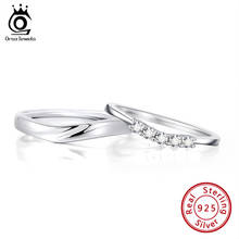 Orsa jewelr real 925 prata esterlina anéis de casamento com um anel de noivado de diamante e um anel de eternidade para mulher masculina sr195 2024 - compre barato