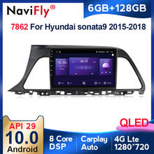 Navifly-kit multimídia para carro, 6gb + 7862 gb, tela qled 128*1280, android 10, rádio automotivo, reprodutor multimídia para hyundai sonata 7 lf 720-2014 2024 - compre barato