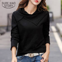 2022 New Spring Cotton Loose Bottom Shirts Women Hooded T-shirt Autumn Fashion Casual Korean Female Long Sleeve Tshirt Tops 2024 - buy cheap