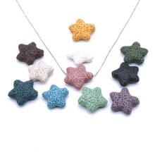 Hit Colorful five point star Lava Stone Aroma Essential Oil Diffuser Necklace Stainless Steel Collar Jewelry Necklace  for Women 2024 - buy cheap