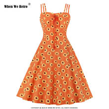 Black Yellow Orange Summer Dress VD1446 Floral Print Spaghetti Strap Dress Sexy Strapless A Line Woman Dress 2024 - buy cheap