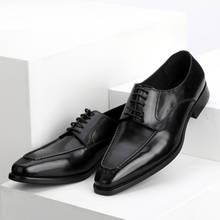 Модные Мужские модельные туфли; Цвет коричневый, черный; Мужские классические туфли из натуральной кожи на шнуровке с острым носком; Деловая обувь для офиса, свадьбы, вечеринки 2024 - купить недорого