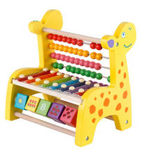 Wooden Hand Knocking Xylophone Child Toy Fawn Round Beads Octave Knocking Piano Preschool Calculation Frame Education Supplies 2024 - buy cheap