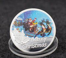 Colour Christmas Santa Claus  Festival Gifts Silver Coin Commemorative Coin Souvenir Collectible Art 2024 - buy cheap