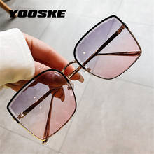 YOOSKE-gafas de sol cuadradas de gran tamaño para hombre y mujer, anteojos de sol unisex a la moda con gradiente, de estilo Retro, de medio marco, para conducir, con UV400, 2021 2024 - compra barato