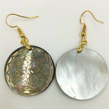 Free shipping  Fashion Jewelry Mother of pearl Shell Flower Art Dangle Earring  MC8363 2024 - buy cheap