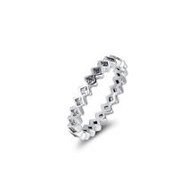 Anillos Eternity cuadrados para mujer, de plata de ley 100% auténtica, para regalo de boda, anillos de plata, joyería fina 2024 - compra barato