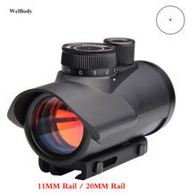 Novo 1x30 filme vermelho vista de metal tactical sight scope 1x óptica colimador caça riflescope para a caça ao ar livre, ferramentas de jogos 2024 - compre barato