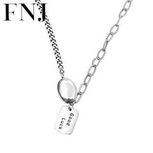 FNJ-collares con colgante de plata 925 para mujer, cadena de eslabones de 50cm, cadena FINA Original DE PLATA S925, collar para fabricación de joyas 2024 - compra barato