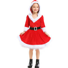 Disfraz de Papá Noel de Navidad para niños, vestido rojo con capucha, Cosplay de fiesta de navidad 2024 - compra barato